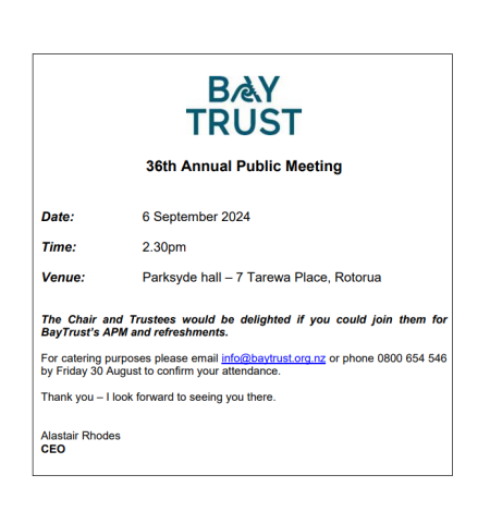 BayTrust's 36th Annual Public Meeting